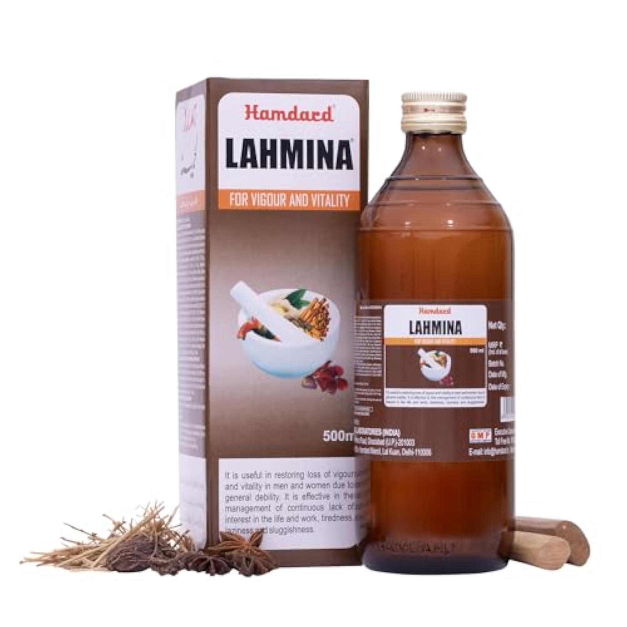 Hamdard Lahmina Syrup 500 ml, Herbal Energy Booster
